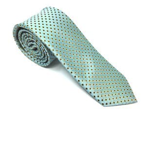 Elegancki Krawat Niebiesko Srebrny w Kropki