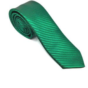 Elegancki Krawat Ciemno Zielony Paski