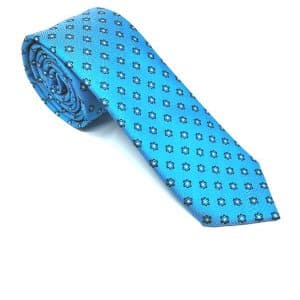 Elegancki Krawat Niebieski Kwiatki
