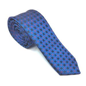 Elegancki Krawat Chabrowy Kwiatki