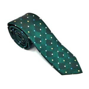 Elegancki Krawat Zielony w Kropki