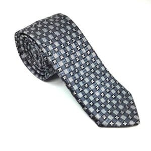 Elegancki Krawat Popiel Kratka