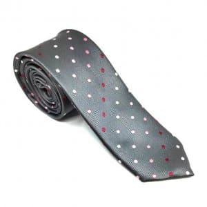 Elegancki Krawat Popiel w Kropki