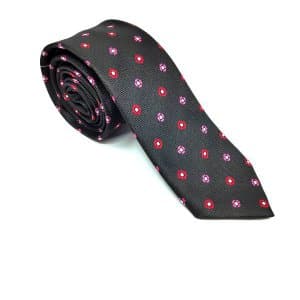 Elegancki Krawat Czarny w Słoneczka