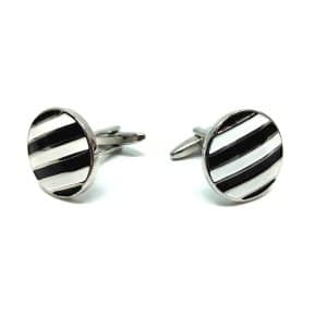 Spinki do mankietów biało czarne