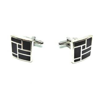 Spinki do mankietów czarne kwadraty