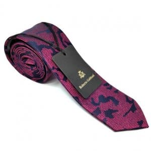 Krawaty Elegancki Krawat Różowy Granatowy Wzór