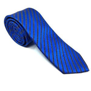 Elegancki Krawat Szafirowy Paski