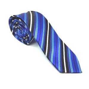 Elegancki Krawat Paski Szafirowe