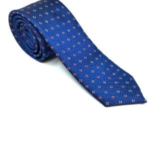 Krawaty Elegancki Krawat Granatowy Kwiatuszki