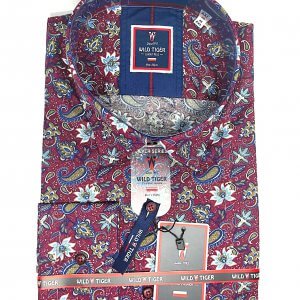 Koszula Męska Bordowa Paisley