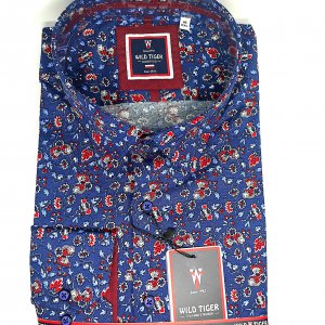 Koszula Wild Tiger Granat Kwiaty
