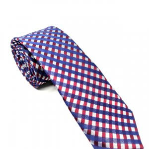 Elegancki Krawat Bordo Granat Szary