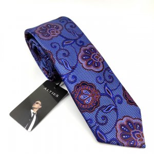 Elegancki Krawat Niebieski w kwiaty