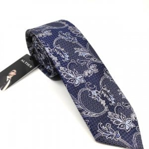 Elegancki Krawat Granatowy w kwiaty