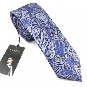 Elegancki Krawat Niebieski Wzór