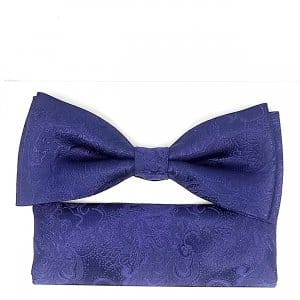 Mucha z poszetką granatowa wzór