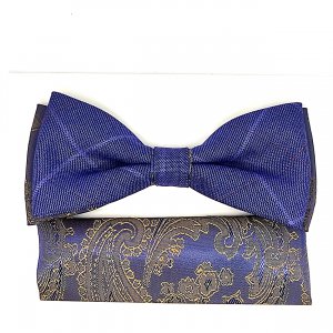 Mucha z poszetką niebieska wzór