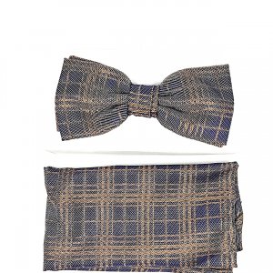 Mucha z Poszetką Niebieska w kratę