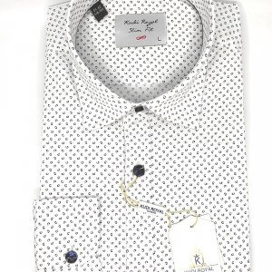 Koszula Kudi Royal Biała Wzór