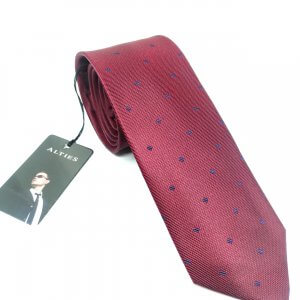 Elegancki Krawat Bordowy Granatowe Kreski