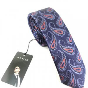 Elegancki Krawat Granatowy Wzór Krople