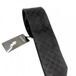 Krawaty Elegancki Krawat Czarny tłoczony