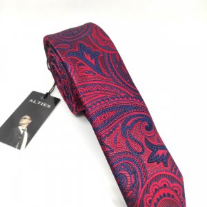 Elegancki Krawat Bordowo Granatowy Turecki