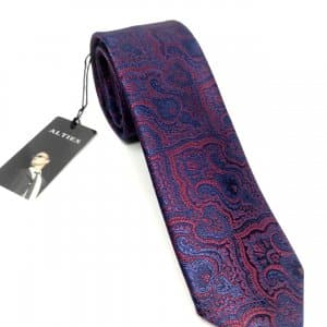 Elegancki Krawat Granatowo Bordowy