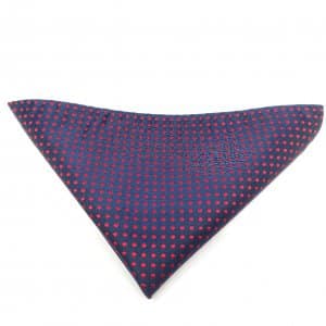 Poszetka Granatowa Czerwone Kropki