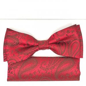 Mucha z Poszetką Bordowa