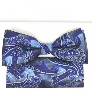 Mucha z Poszetką Niebieski Wzór