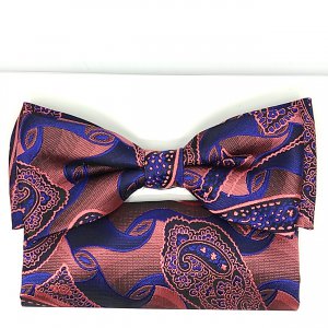 Mucha z Poszetką Granatowy Wzór