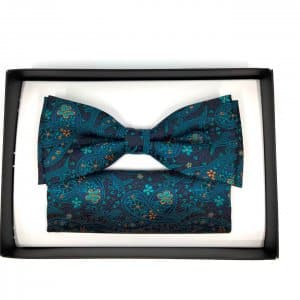 Mucha z Poszetką Turkusowe Kwiatki