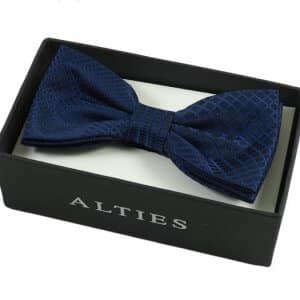 Mucha z Poszetką Granatowa Kratka