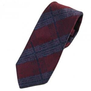 Elegancki Krawat Krata Niebieska