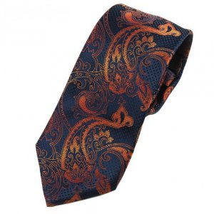 Elegancki Krawat Pomarańczowy Wzór