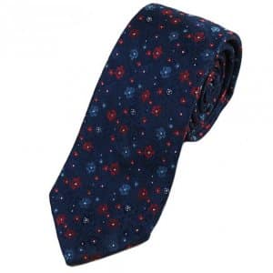Krawaty Elegancki Krawat Bordowe Kwiatuszki