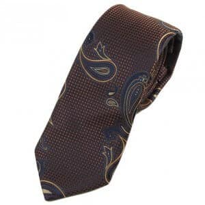 Elegancki Krawat Brązowe Kropki