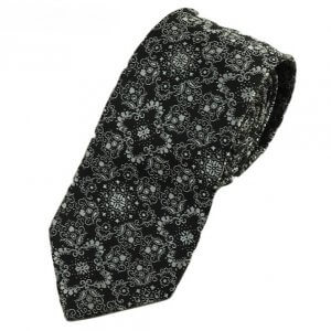 Elegancki Krawat Biały Wzorek