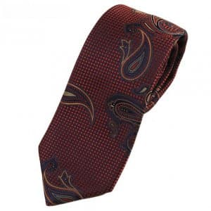Krawaty Elegancki Krawat Bordowe Kropki