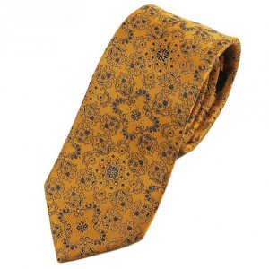 Krawaty Elegancki Krawat Żółto Miedziany