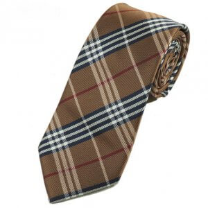 Krawaty Elegancki Krawat Brązowy Krata