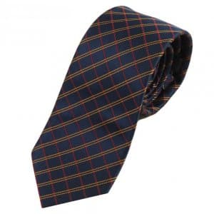 Elegancki Krawat Kratka Bordowa