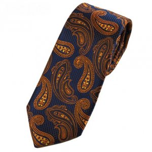 Krawaty Elegancki Krawat Pomarańczowy Wzór