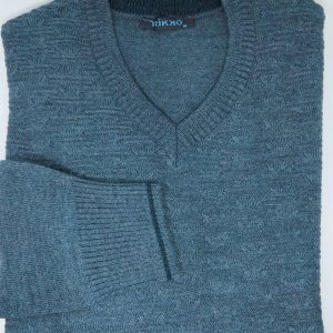 Swetry Sweter Serek Niebieski Wzorek