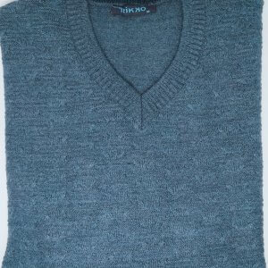 Swetry Sweter Serek Niebieski Wzorek