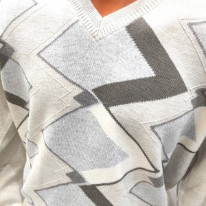 Swetry Sweter Wzór Geometryczny