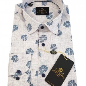 Koszula Kudi Kwiaty Granatowe