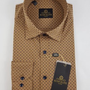 Koszula Brąz Granatowy Wzór